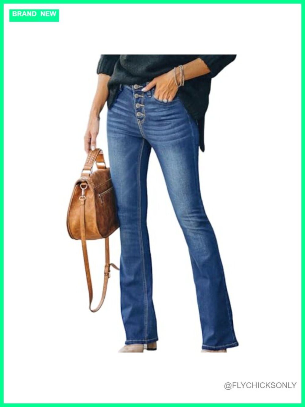 High Waisted Flare Jeans Stretchy Cropped Bell Bottom Denim Pants